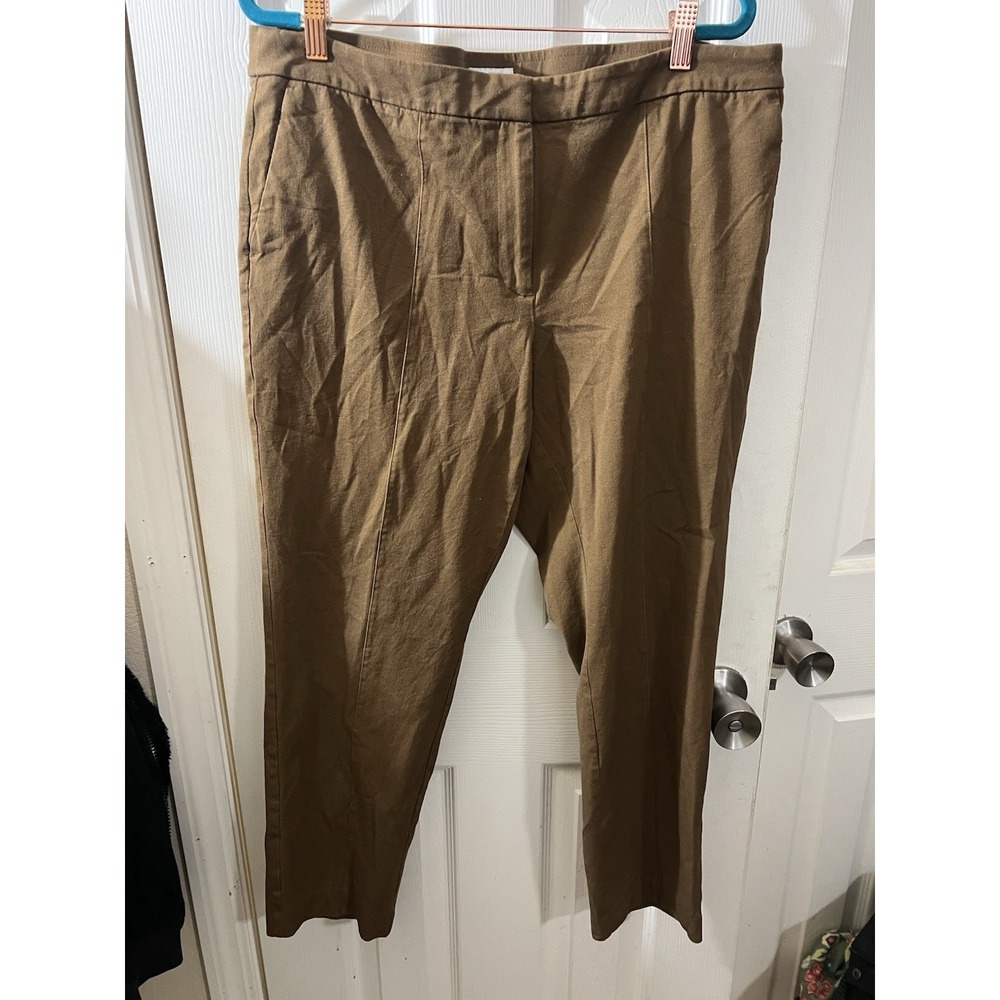 J. Jill Premium Bi-Stretch Trousers Pants Womens Size‎ 16 Brown Ankle High Waist